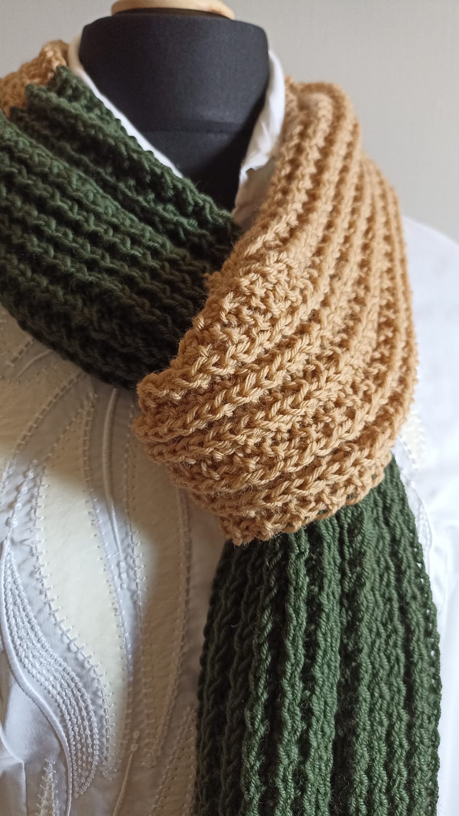 Scarf | Green-Senape (Handmade, Made in Italy)