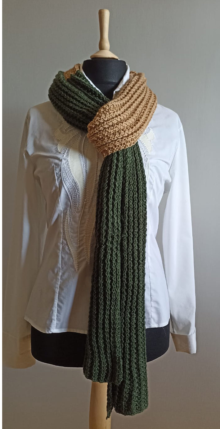 Scarf | Green-Senape (Handmade, Made in Italy)