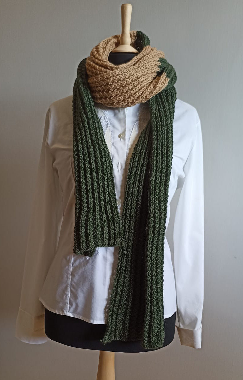 Scarf | Green-Senape (Handmade, Made in Italy)