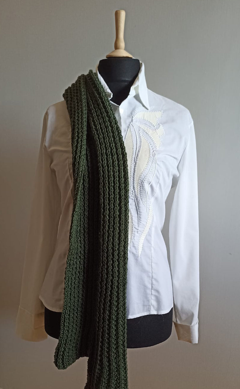 Scarf | Green-Senape (Handmade, Made in Italy)