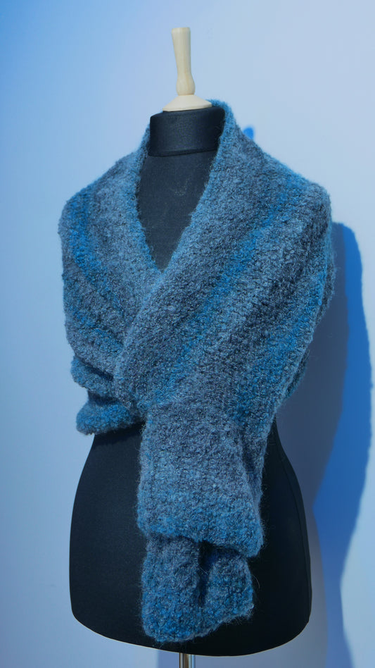 Shawl/Scarf-Sleevy | MysticBlue (Handmade, Made in Italy)