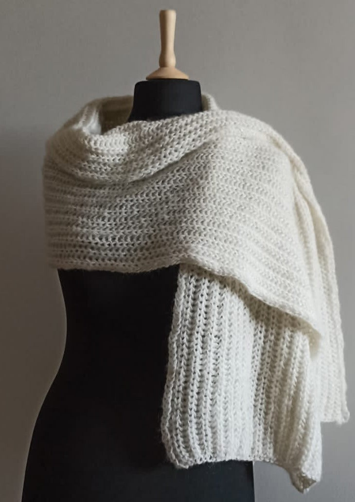 Shawl/Scarf | Snow days (Handmade, Made in Italy)