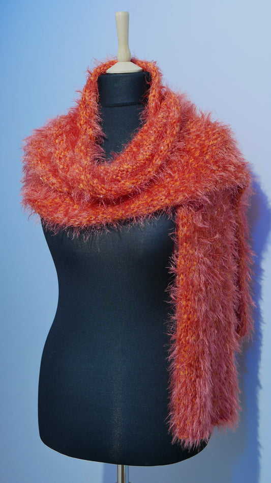 Shawl/Scarf | Orange Tulip (Handmade, Made in Italy)