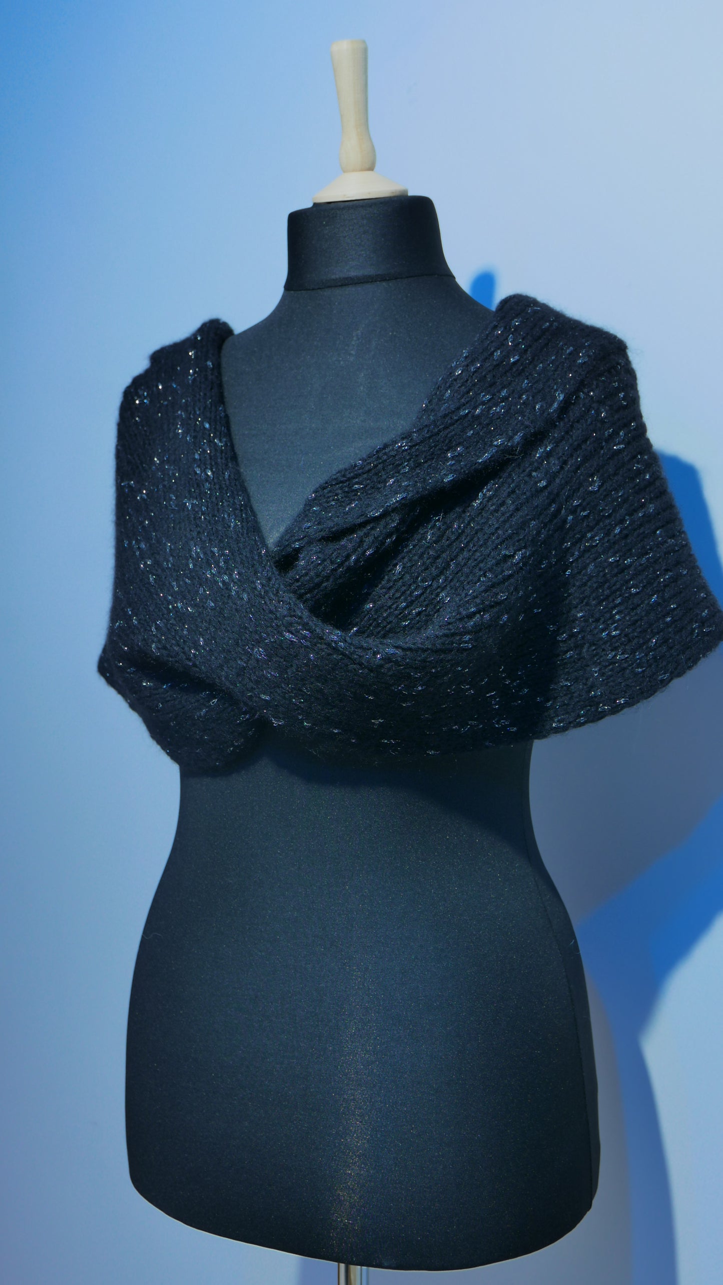 Head/Neck Scarf | Sparkling NeroElegance (Handmade, Made in Italy)