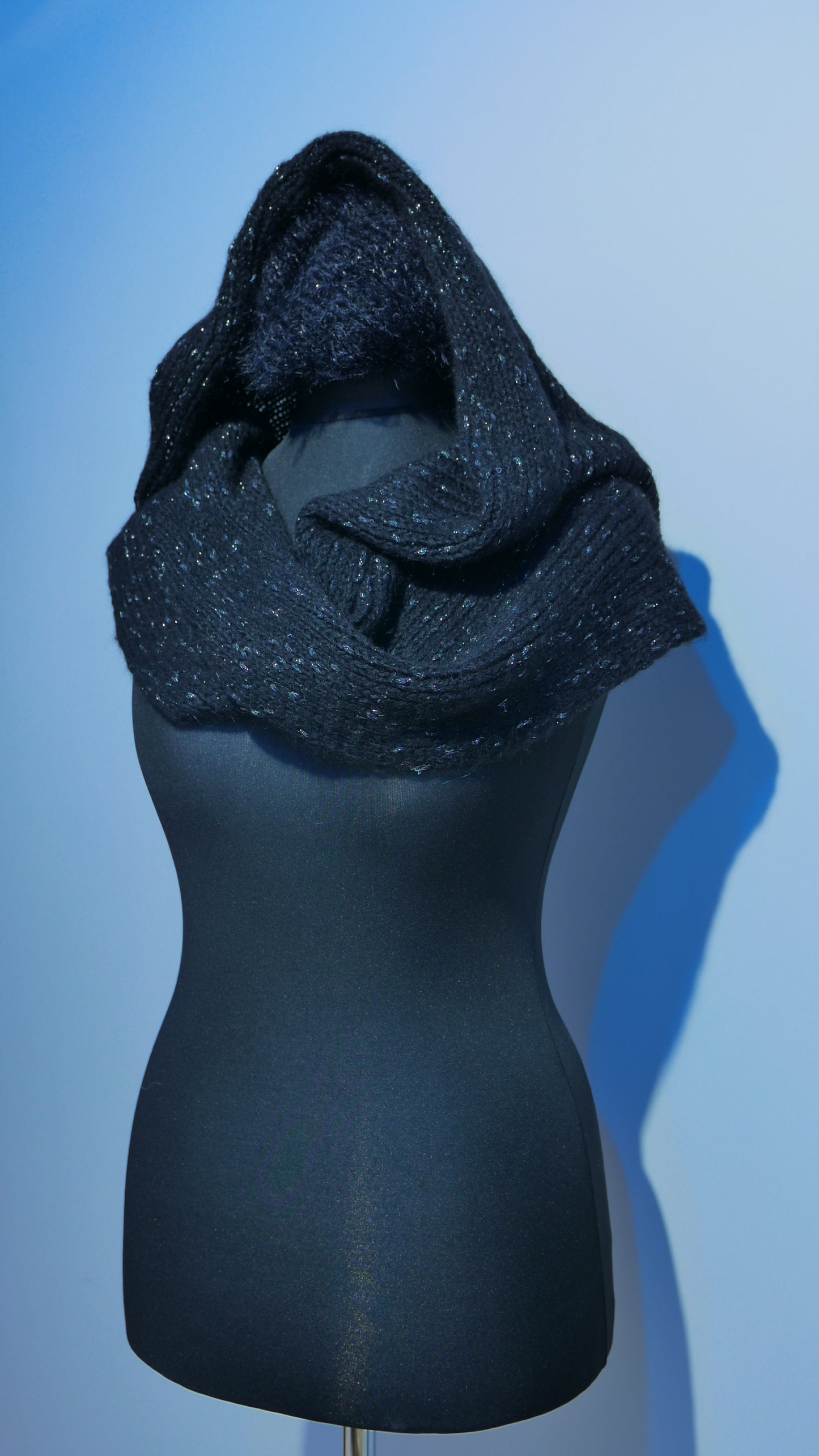 Head/Neck Scarf | Sparkling NeroElegance (Handmade, Made in Italy)