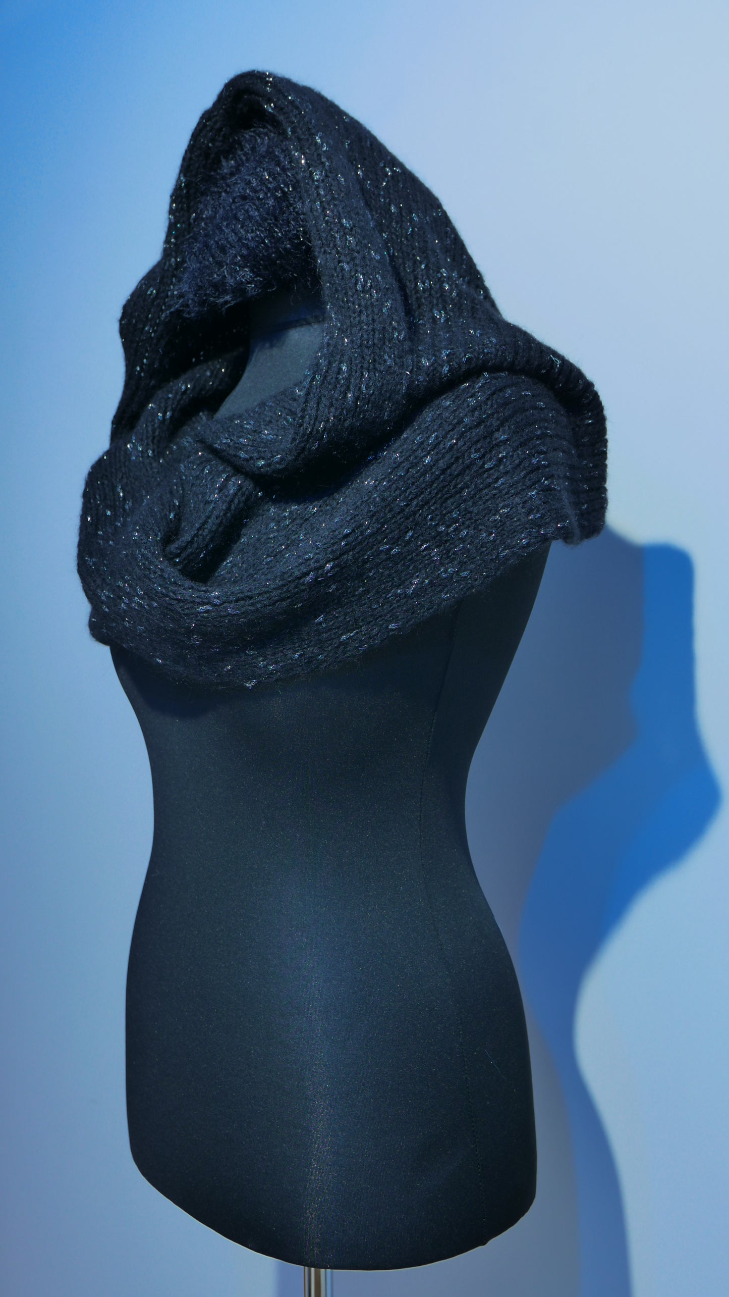 Head/Neck Scarf | Sparkling NeroElegance (Handmade, Made in Italy)